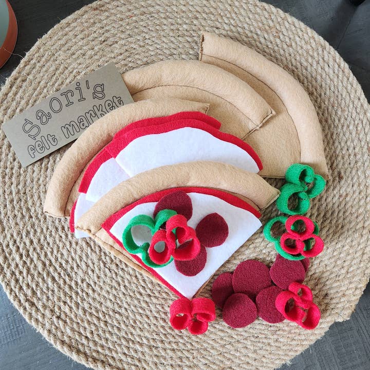 Pizzaset aus Filz — Pretend Play Food für den Großhandel von Saori's Felt Market