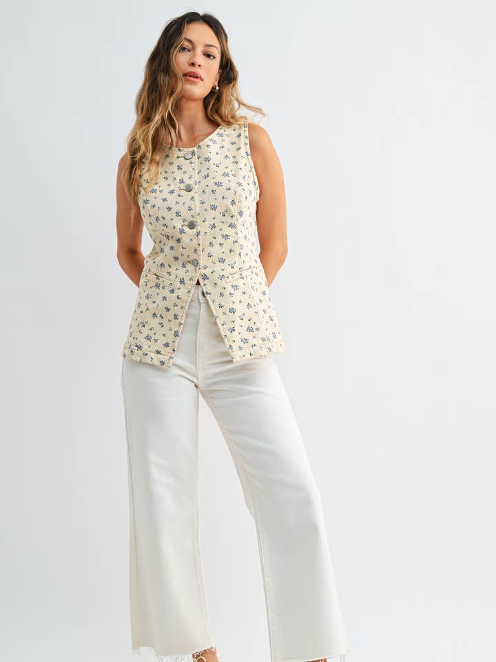 JBD Calça branca slim com pernas largas por atacado de JBD