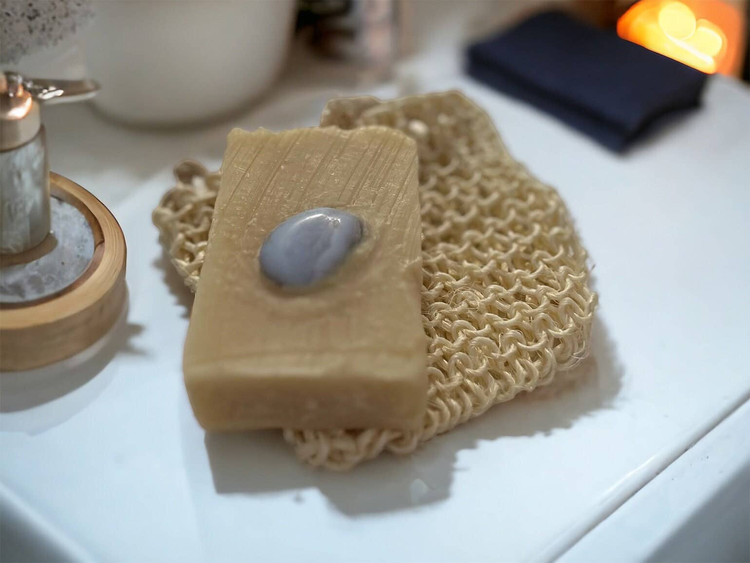 Esancyel cosmetics - Wholesale Bar Soap - Shea Soap And Its Rolled Aventurine Stone