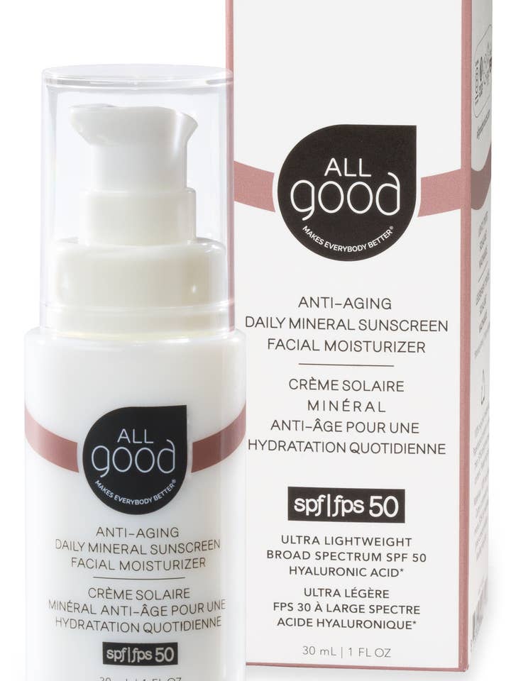 SPF 50 Anti-Aging Daily Mineral Sunscreen Facial Moisturizer for wholesale by All Good Body Care
