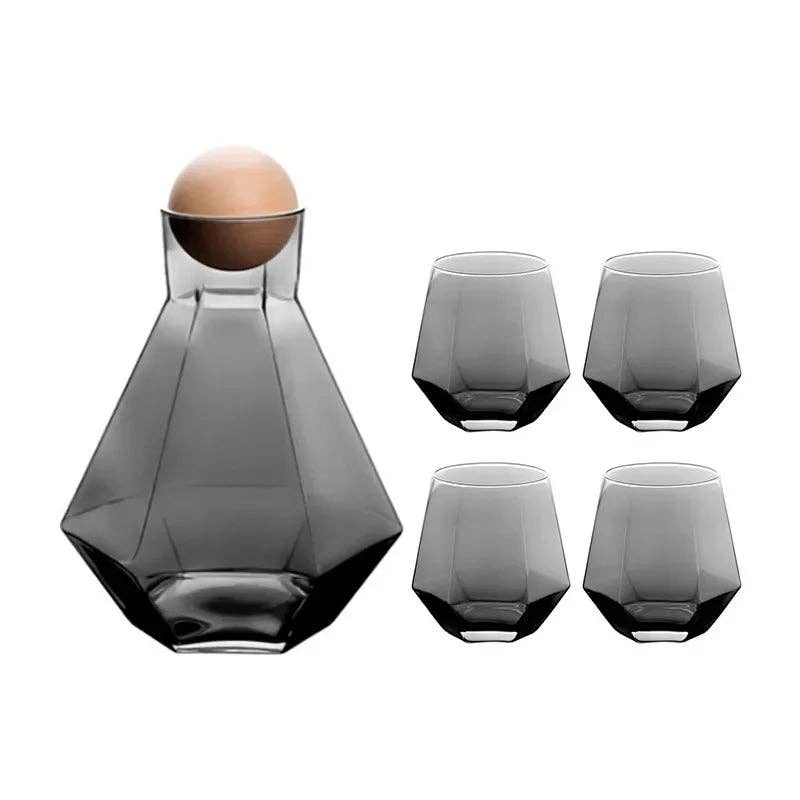 BRECK + FOX - Wholesale Drinking Glass/Cup - Diamond Drinkware 5-Piece Set20