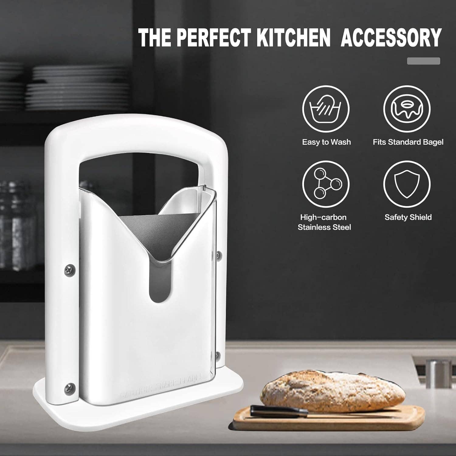 VIGOR - Wholesale Kitchen Tool/Gadget - Bagel Cutter Bread Slicer Toaster Guillotine Universal Slice3