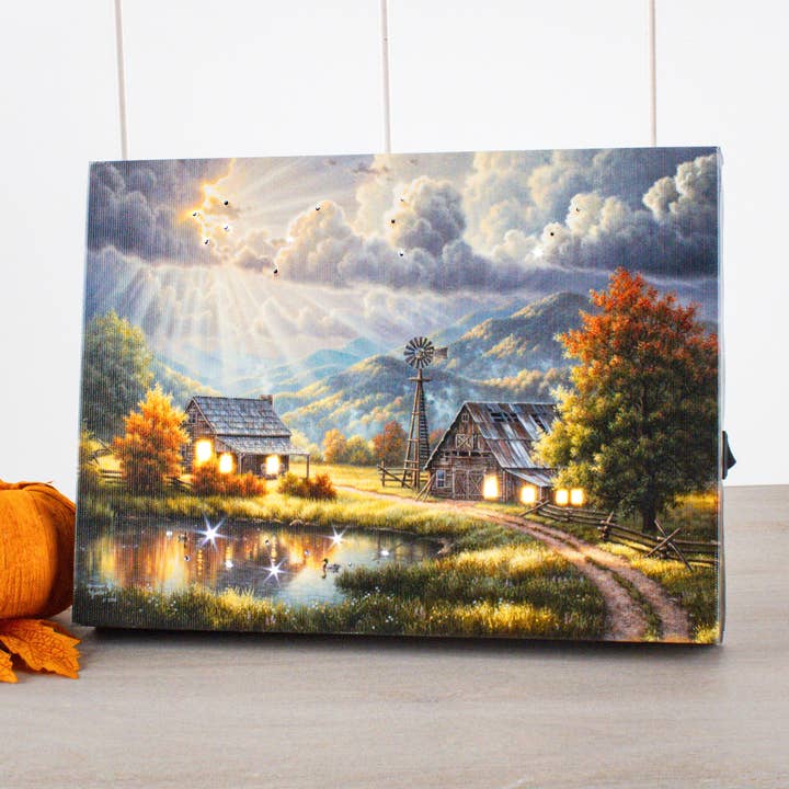 Tela da tavolo illuminata God Shed His Grace 8x6 per la vendita all'ingrosso da parte di Glow Decor