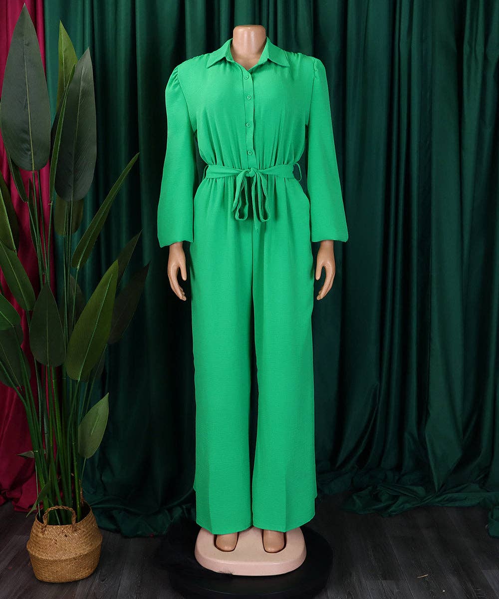 Aria Romance – Engroshandel Jumpsuit - Dame – Langærmet Højtaljet Buksedragt med Vide Ben14