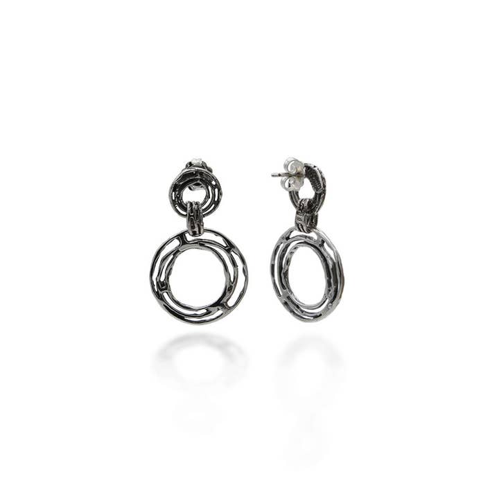 Mandile Gioielli - Wholesale Dangle Earrings - 925 silver hoop drop earrings - ORA027b2