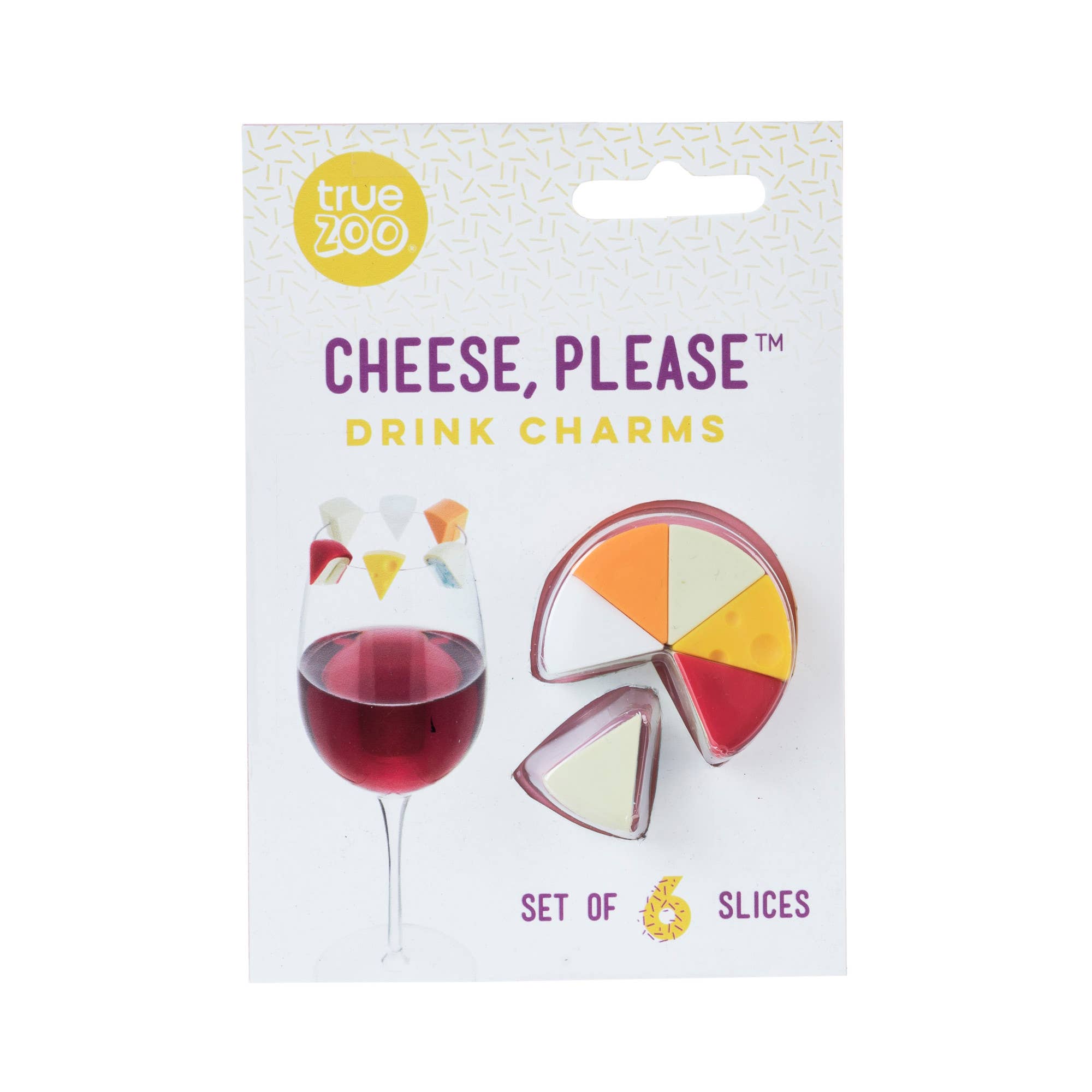 TRUE - Vente Marqueurs pour verres à vin/cocktail - TrueZoo Cheese Please Marqueurs de Verre en Silicone Lot de 61