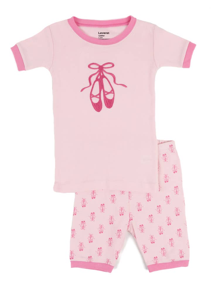 Pyjama court en coton deux pièces pour enfants imprimé pour l'été pour la vente par Leveret Pajamas