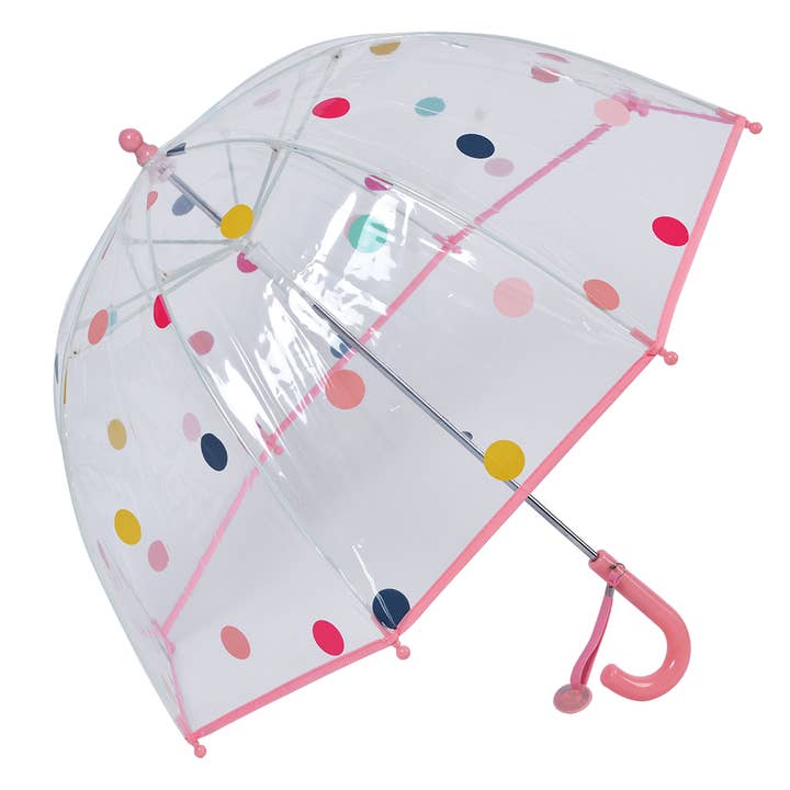 Clayre & Eef - Wholesale Umbrella - Kids - JZCUM0009P Children's umbrella Ø 65x65 cm Pink Plastic Dots
