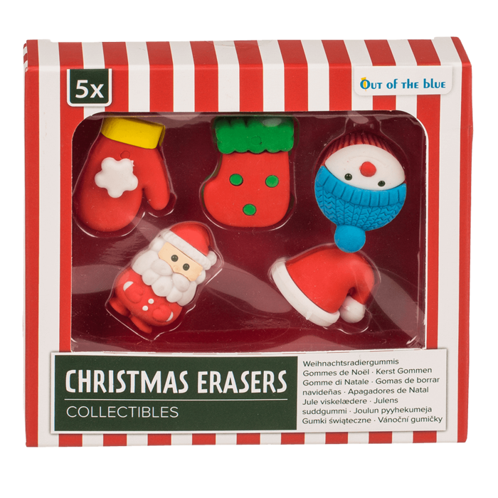 Out of the blue KG - Wholesale Eraser - Christmas erasers "Collectibles", set of 5,1