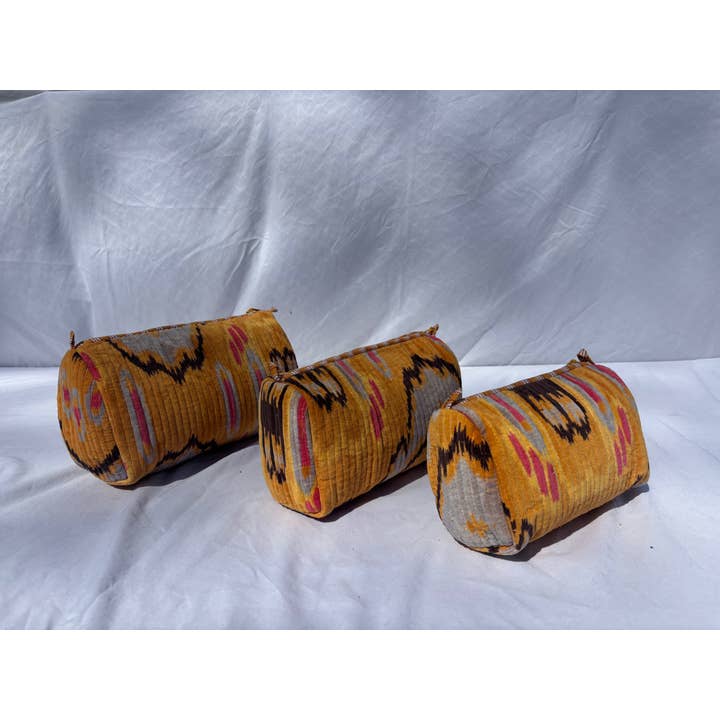 Tibet Handicrafts LLC - Wholesale Travel Set - Orange Velvet 3 Piece Travel Set2