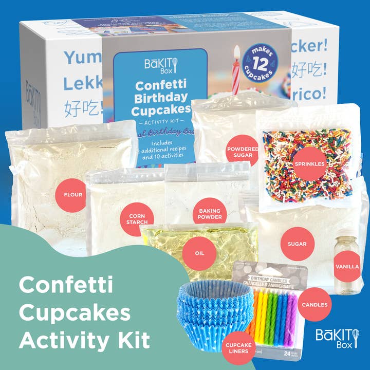 Confetti Birthday Cupcakes: Global Bday Bash Activity Kit for wholesale by BaKIT Box