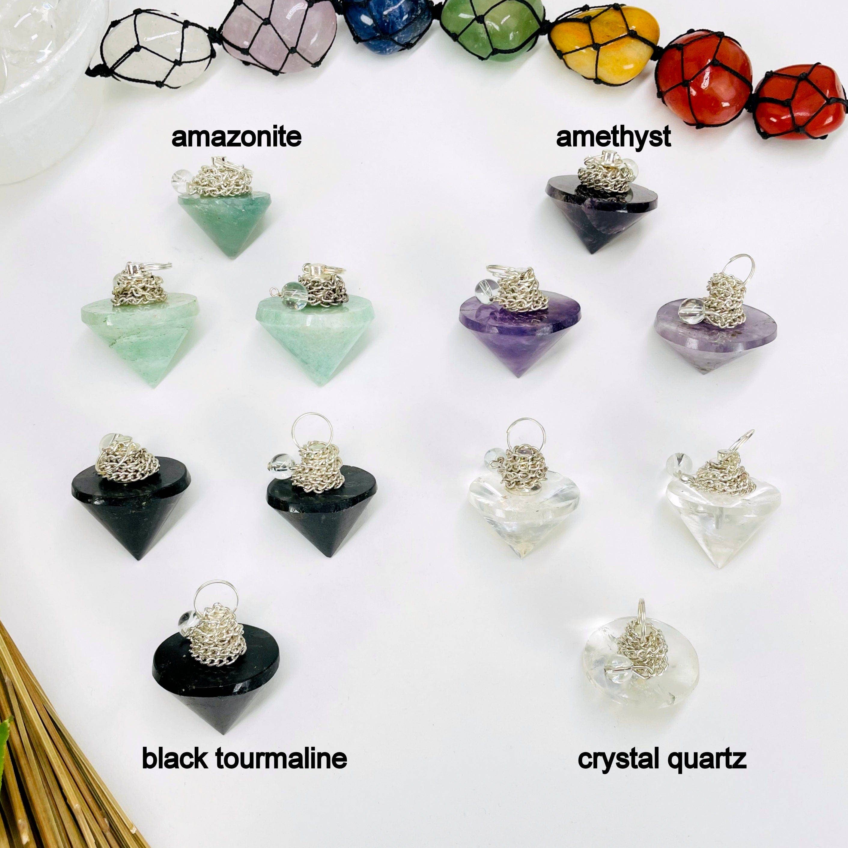 Rock Paradise - Wholesale Spiritual Stone/Crystal - Crystal Pendulum with Silver Plated Bail and Chain0