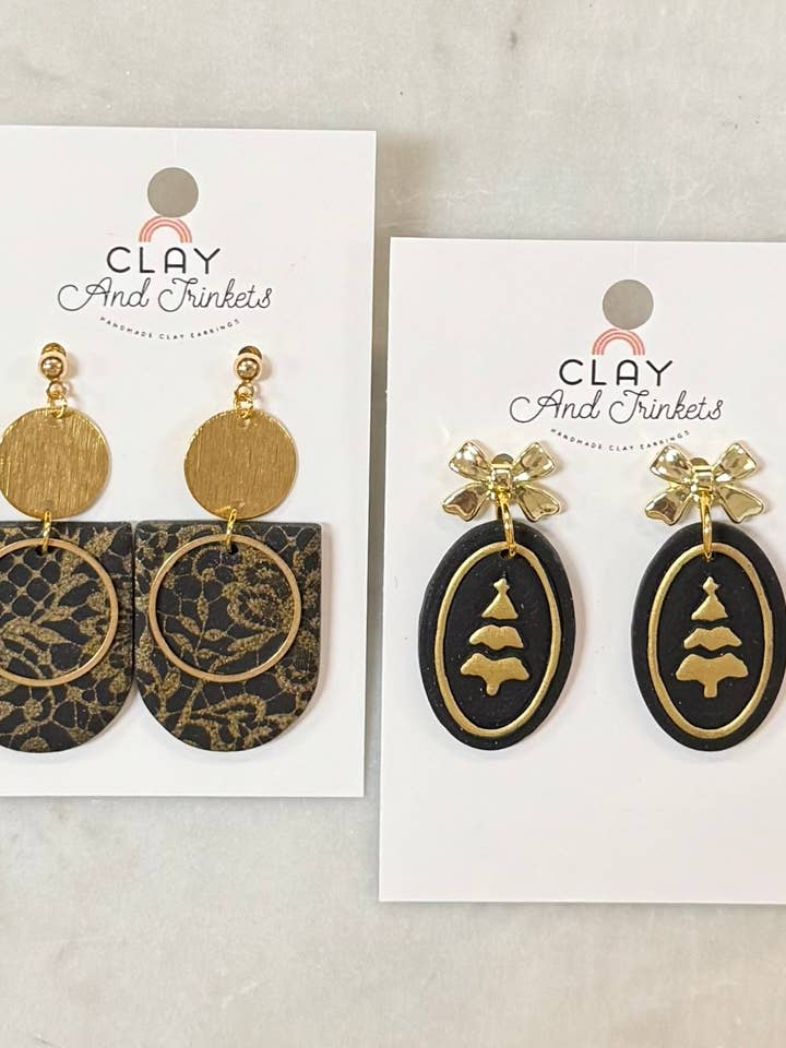 Christmas Tree Dangles/ Lacey Dangles for wholesale by Clay and Trinkets