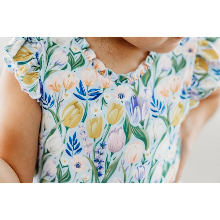 Cheeky Plum – Großhandel Gymnastikanzug – Kinder – Farrah Leotard - Funkelnde Tulpen1