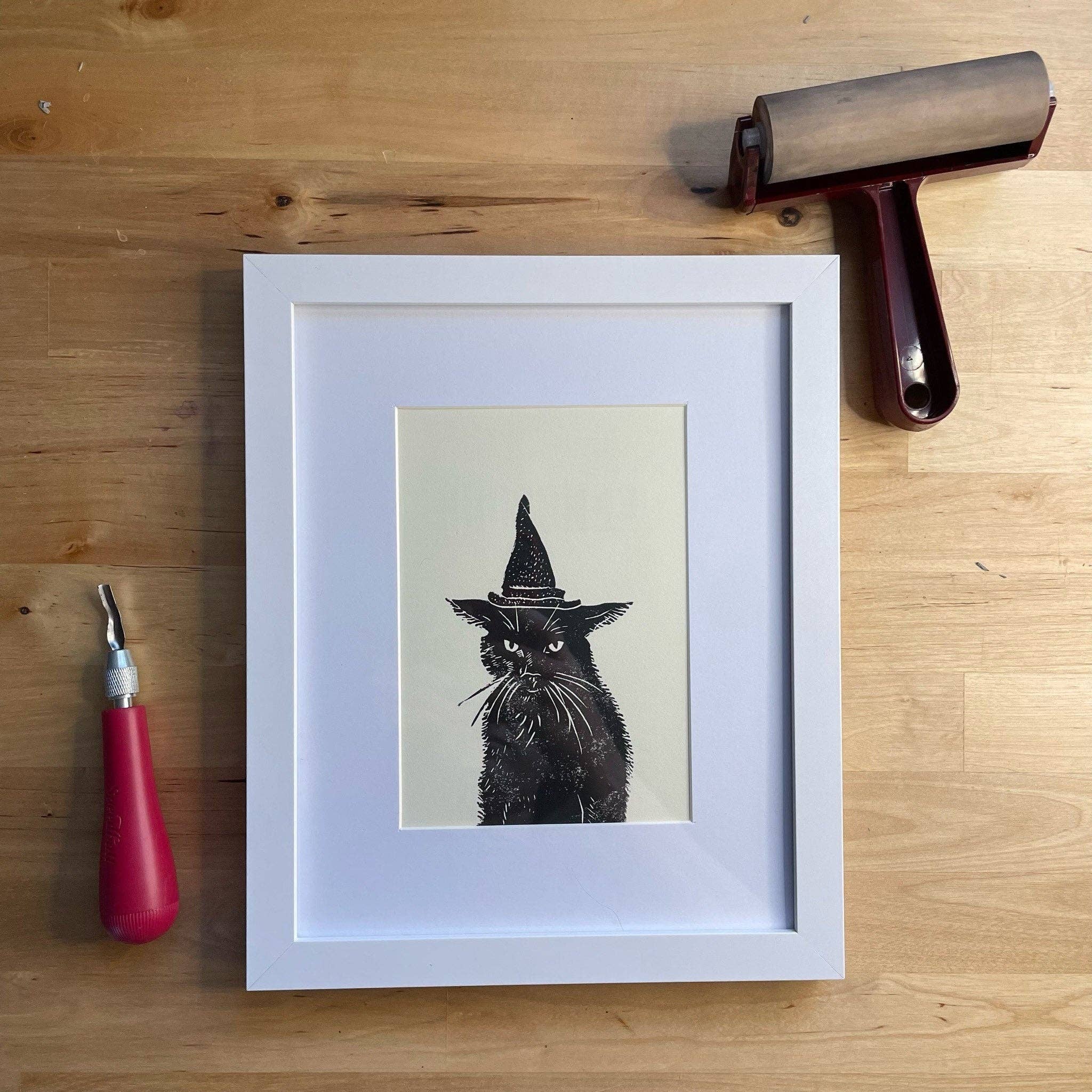 Fiber & Brimstone - Wholesale Art Print - Witch Cat3