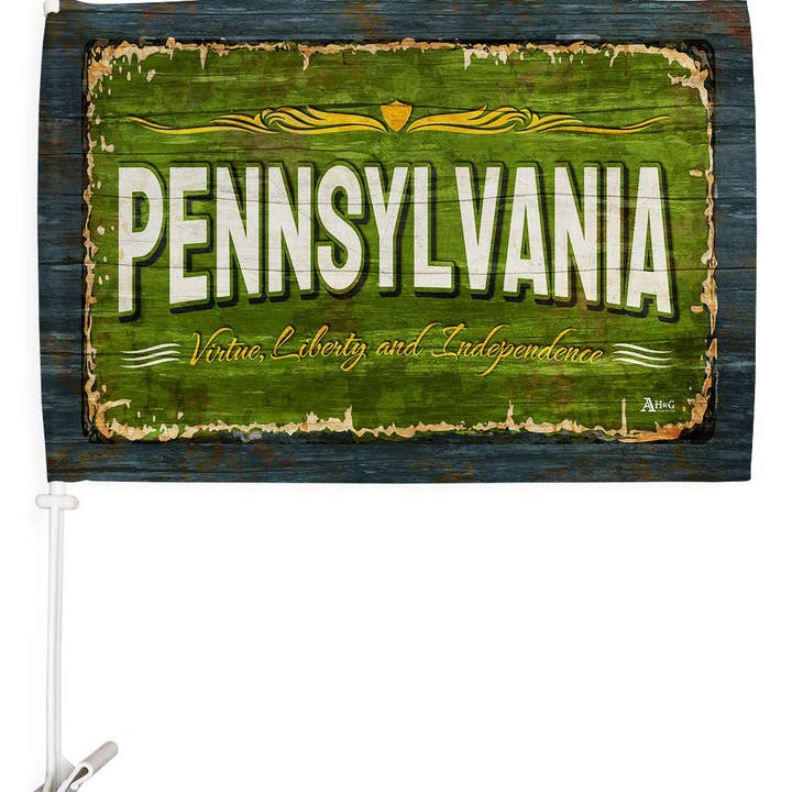 Two Group Flag Co - Wholesale Flag - Pennsylvania Vintage Americana States Car Flag