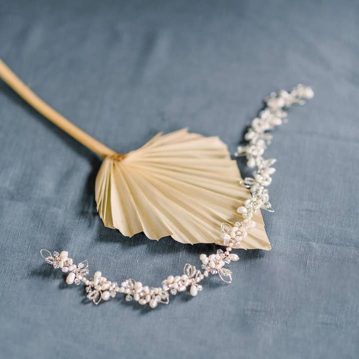 Miss Foxine Couture - Wholesale Hair Accessories Set - Women's - Nevah Floral Freshwater Pearl and Crystal Hairvine2