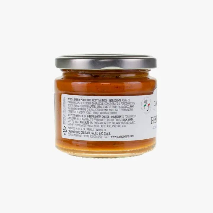 Campo d'Oro - Wholesale Pesto - Pesto Rosso with Fresh Sheep Ricotta Cheese 6.3 oz1