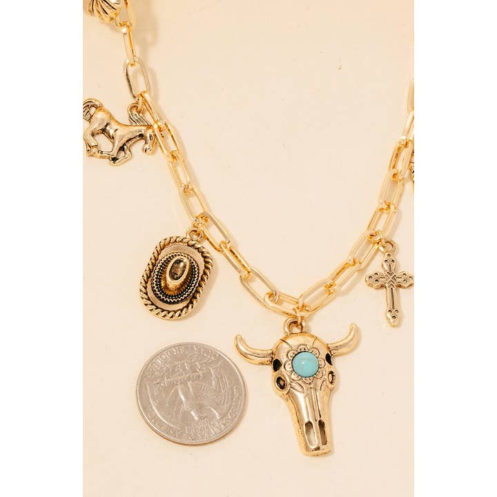 Anarchy Street - Wholesale Pendant/Charm Necklace - Assorted Western Bull Charm Necklace4