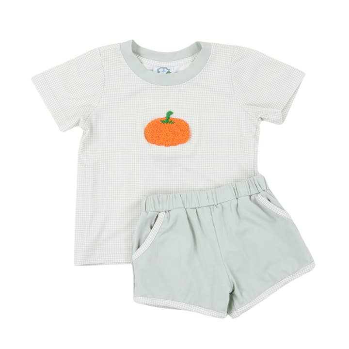 Sweet and Simple Pumpkins Boy Short Set for wholesale by Southern Taters