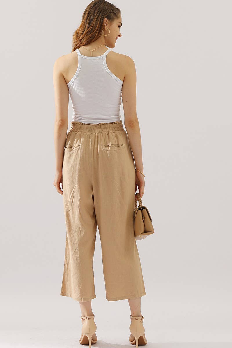 NINEXIS - Wholesale Pants - Women's - CWBLP416_EASY PULL ON LINEN CAPRIS PANTS WITH SIDE POCKET3