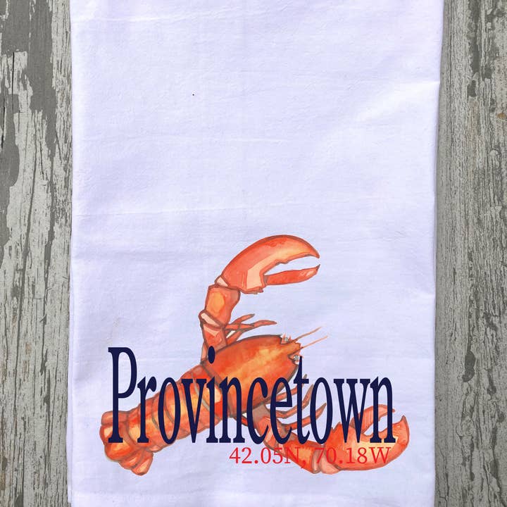 Toalha de cozinha de lagosta aquarela por atacado de Blue Poppy Designs