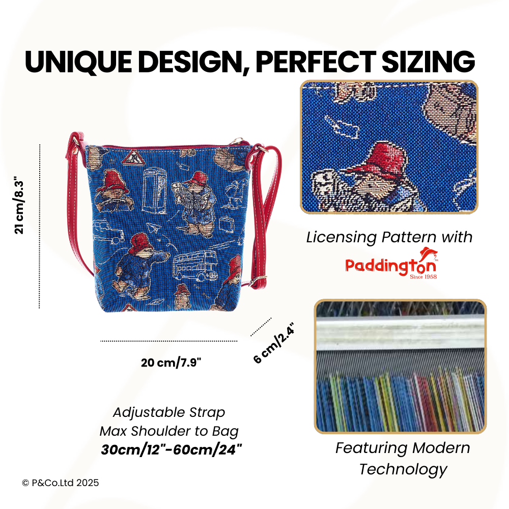 SignareArt - Vente Sac à bandoulière – femme - SLING-PADDBL | Sac à bandoulière bleu Paddington Bear2