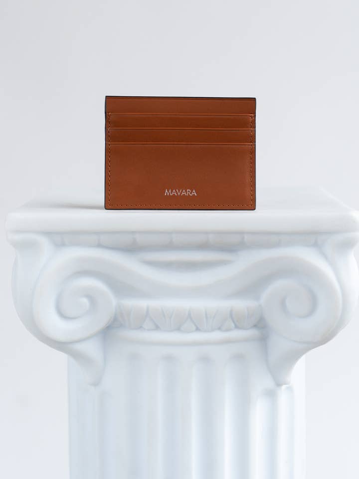 Kamel læder kortholder til mænd for engroshandel hos MAVARA