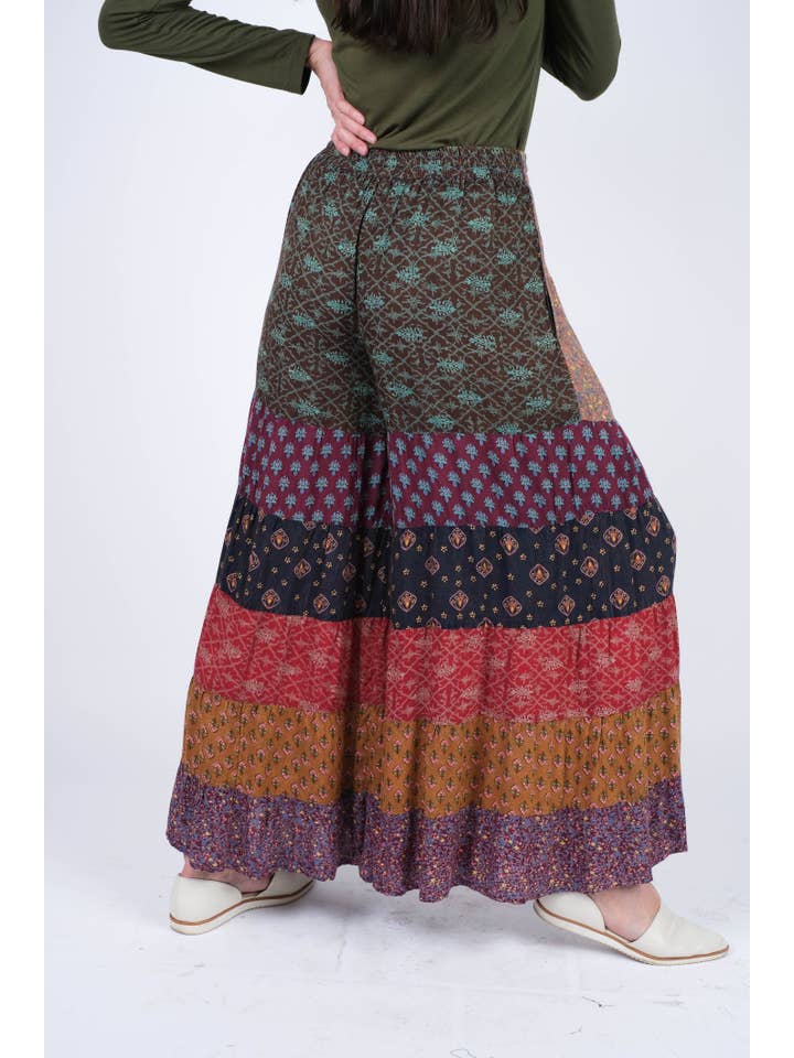 Sacred Threads - Wholesale Pants - Women's - Patchwork Rayon Palazzo Pants
