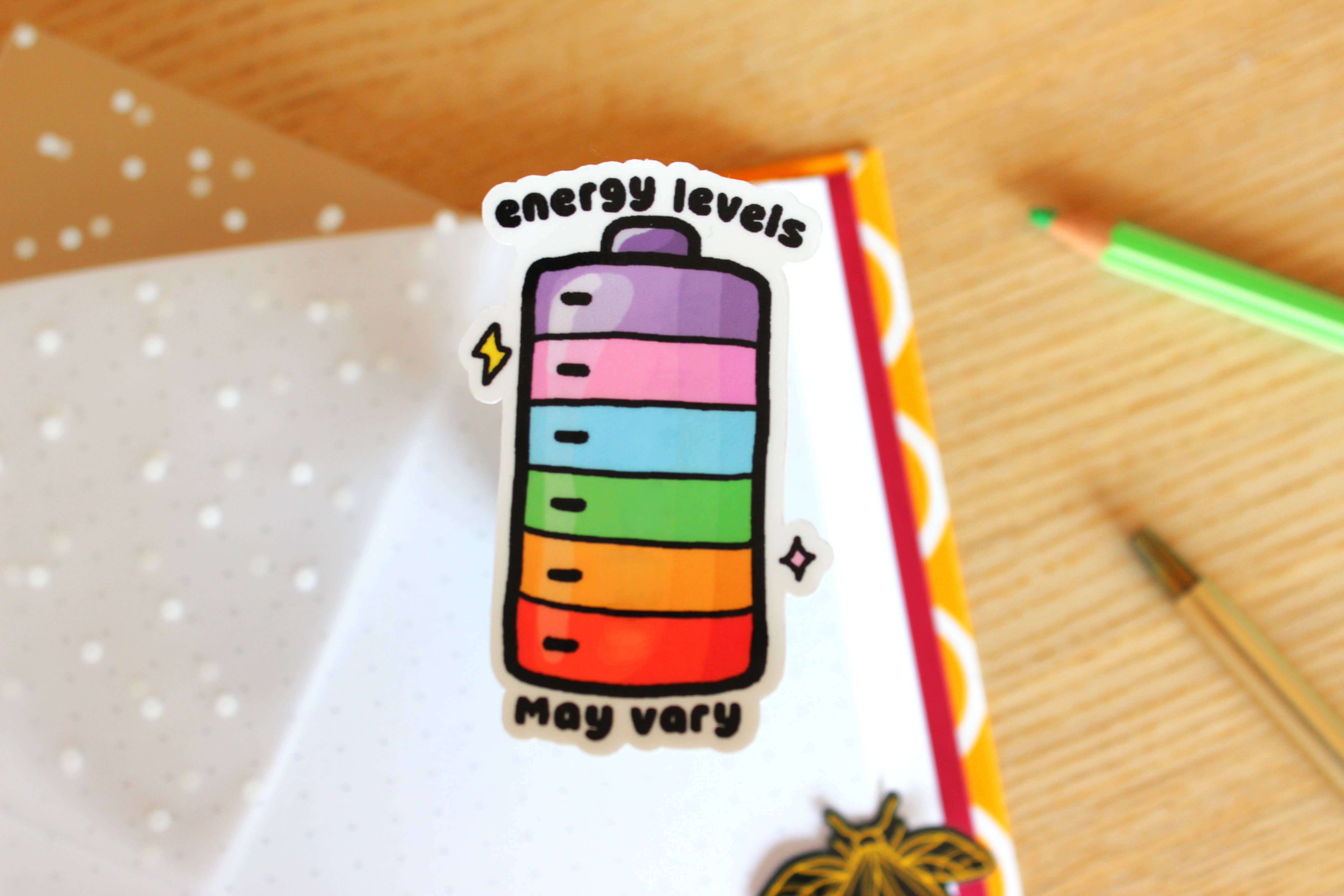 x The Fancy Firefly - Wholesale Sticker - Energy Levels May Vary – Waterproof Die-cut Sticker