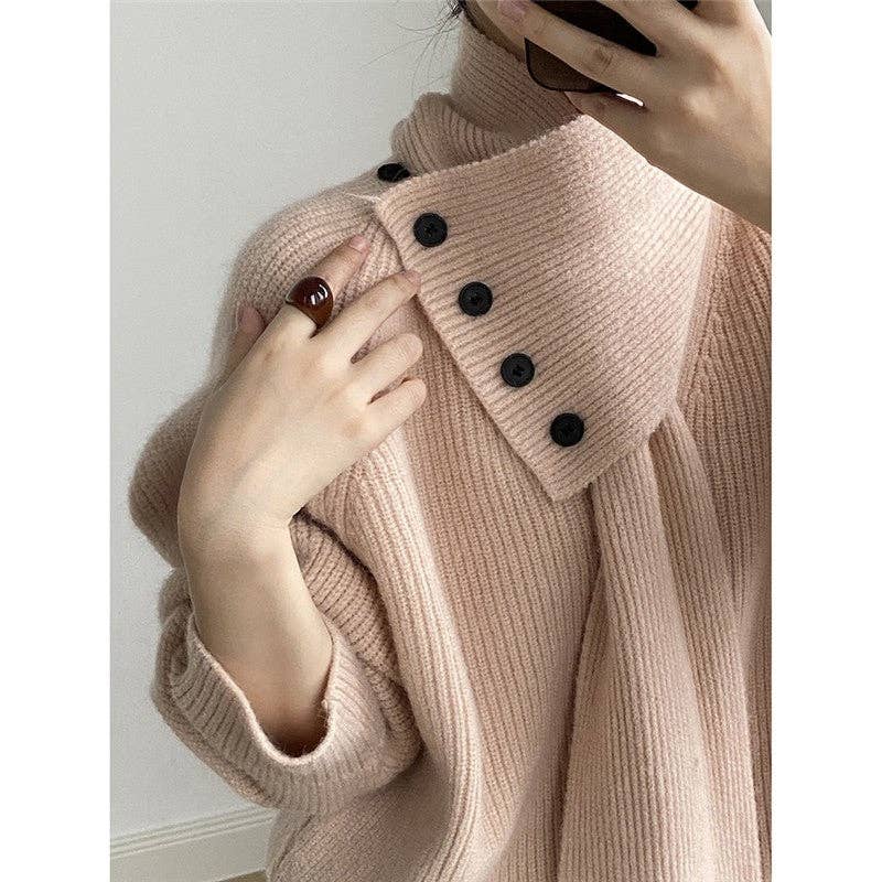 Plush Looks - Venta al por mayor Jersey de punto - Mujer - Jersey con cuello alto desmontable5