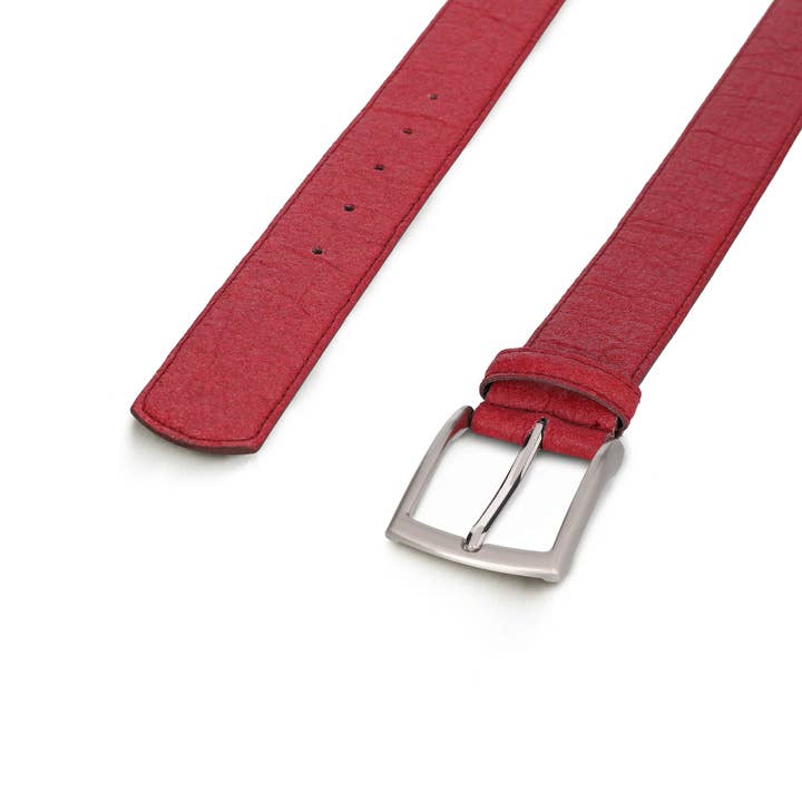 NAE Vegan Shoes - Wholesale Belt - Men's - Seva Red Men's Pinãtex Belt