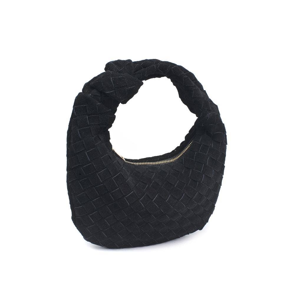 Moda Luxe - Vendita all'ingrosso Pochette - Donna - Pochette autunnale in vera pelle scamosciata intrecciata5