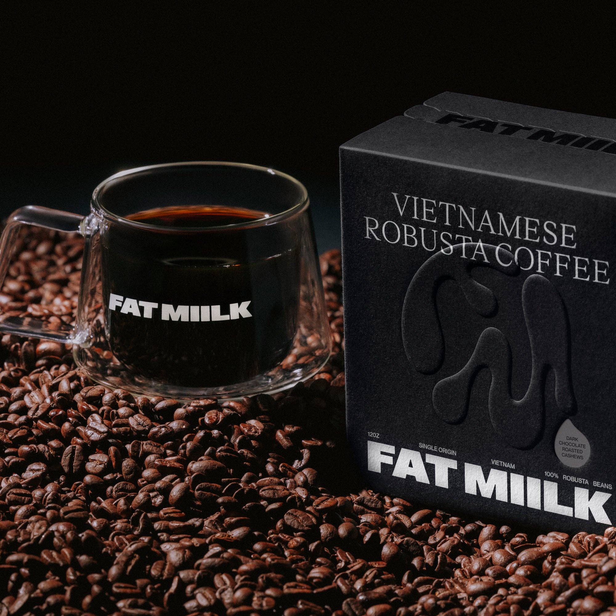 FAT MIILK COFFEE - Wholesale Coffee Beans - 12 oz | Courage/Dark Roast | Vietnamese Robusta Coffee2