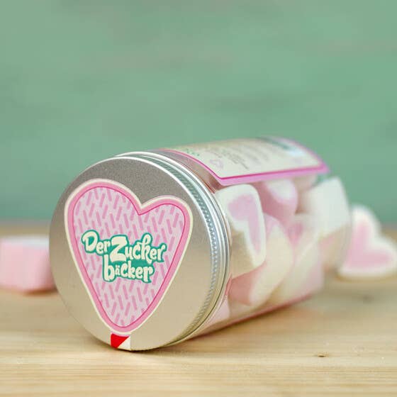 Der Zuckerbäcker - Vente Guimauve - Boîte cadeau Sweet Box I Love Marshmallow Hearts2