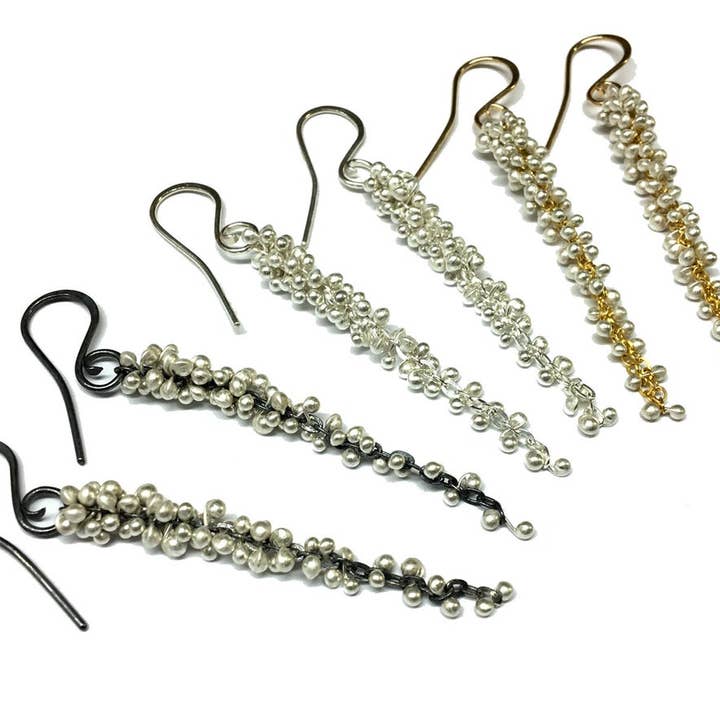 YedOmi Jewelry - Wholesale Dangle Earrings - Wisteria Caviar Earrings- Long