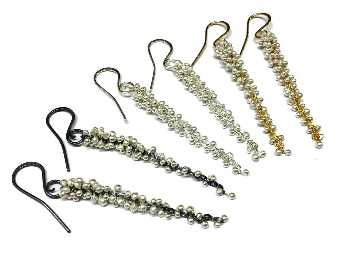 Wisteria Caviar Earrings- Long for wholesale by YedOmi Jewelry