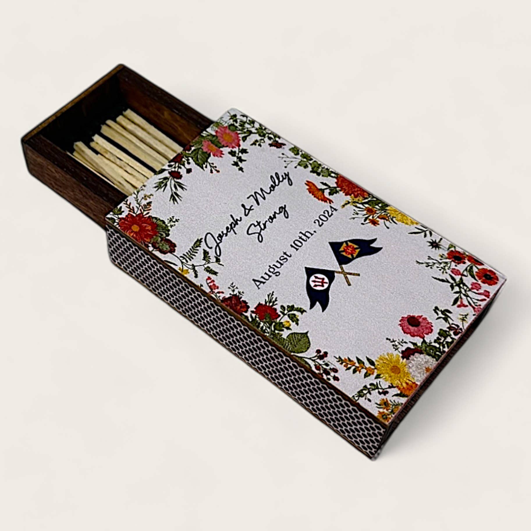 Ingeneius - Wholesale Match Holder - Wooden Keepsake Matchbox With Matches - Custom9