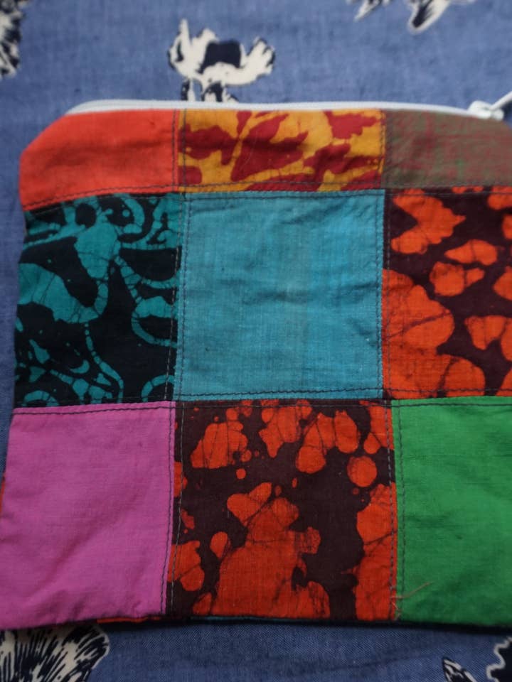 Reworked Patchwork Pouch/ Dice/ Mask Bag for wholesale by Charlotte Vinsen