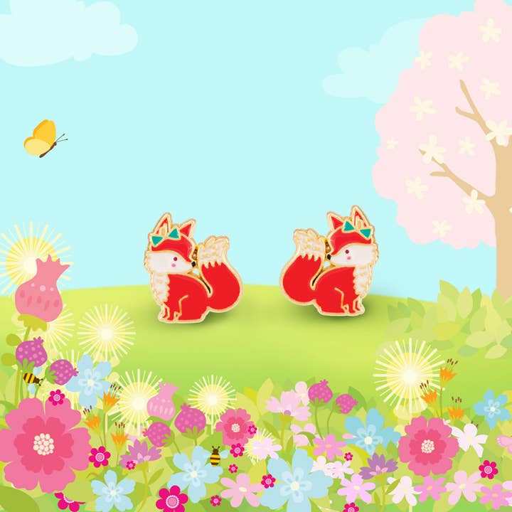 Fancy Fox | Brincos Cutie | Hipoalergénico por atacado de Girl Nation