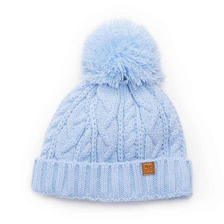 Classic Cable Knit Hat in Sky Blue for wholesale by Northern Classics