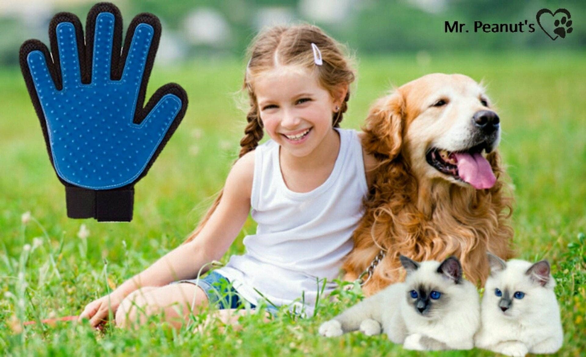 Mr. Peanut's – wholesale Pet grooming tool – Dog – Mr. Peanut's 2 Pak HanD 259 Silicone Pins Pet Grooming Gloves9