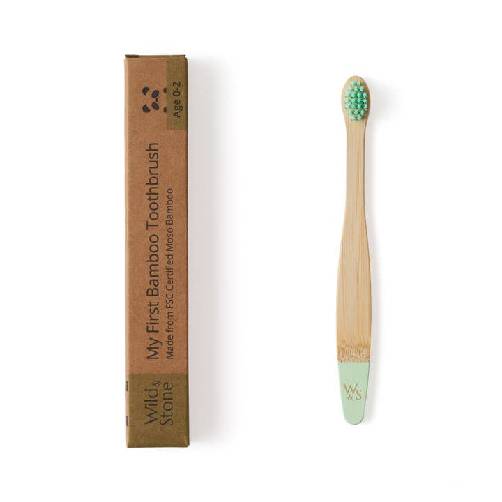 Wild and Stone - Wholesale Toothbrush - Kids & Baby - Baby Bamboo Toothbrush (FSC 100%) - Single - Four Colours