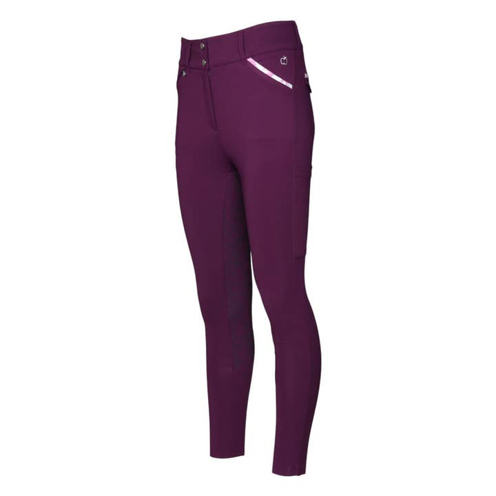 Dapplebay Equestrian Toile Compression Breeches-Plum for wholesale by JPC Equestrian