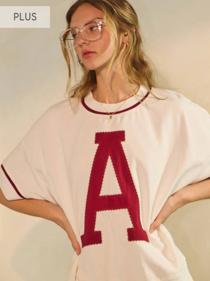 Plus Oversized Game Day Short-Sleeve Sweatshirt for wholesale by Oddi