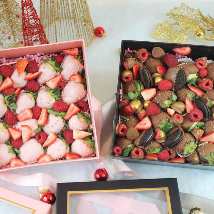 Elegant Design Supply - Wholesale Gift box - Square Gift Box with Clear Lid and Ribbon - Various Colors - For Luxury Flower/ Gift / Chocolate Strawberry Arrangements27