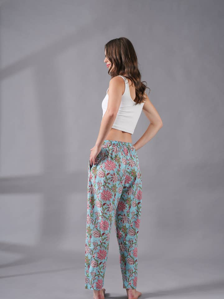Zillajee - Wholesale Sleepwear Bottom - Women's - Cotton Pajama Pants Women - Blushing Blooms2