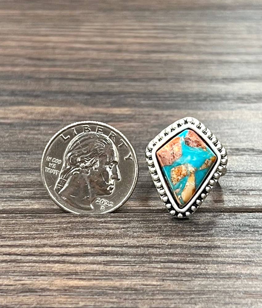 ISAC Trading Inc - Vente Bague de cocktail/de cérémonie - 750481, Bague réglable en laiton avec pierre précieuse Arrowhead2