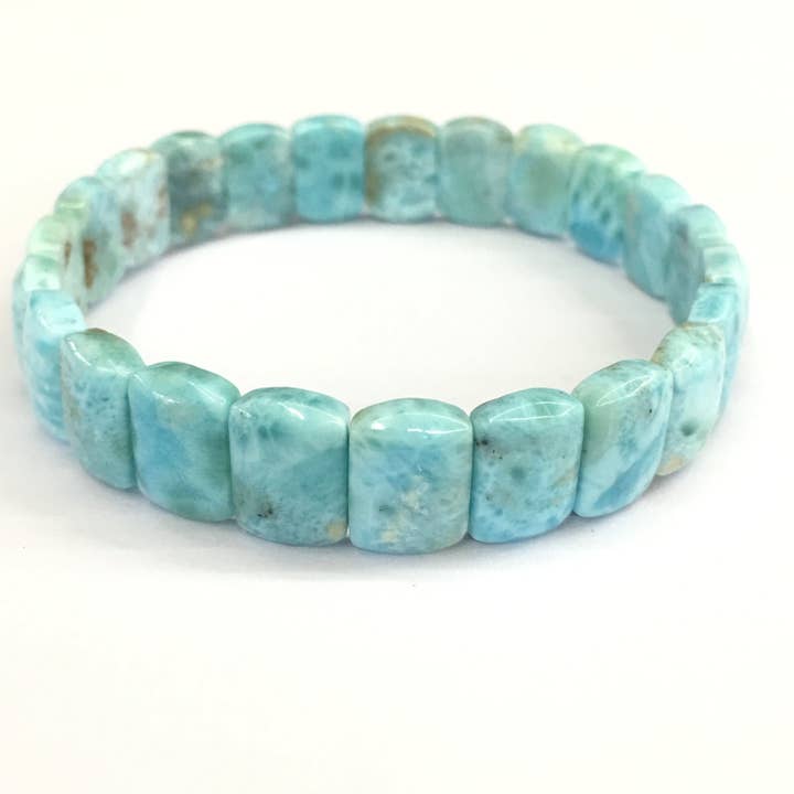 Pulsera Larimar ovalada de 8 x 12 mm para venta al por mayor de My Healing Bracelet