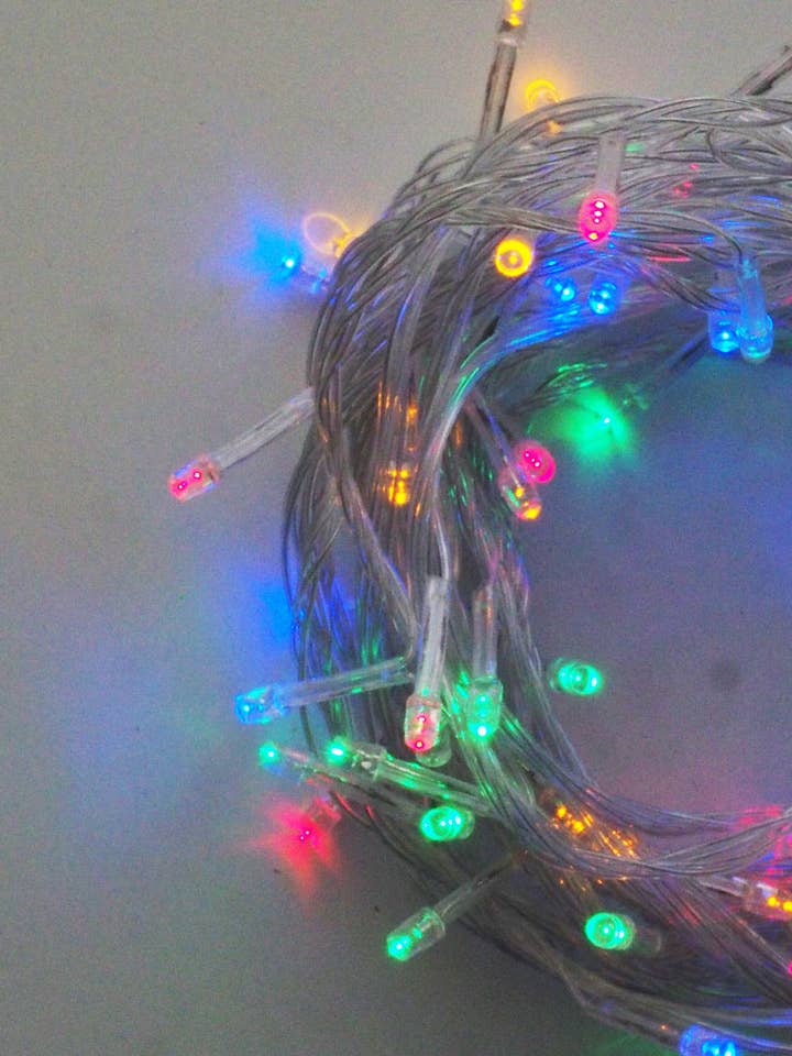 200 LED 64ft Clear Cable String Christmas Lights, Multicolor for wholesale by Perfect Holiday